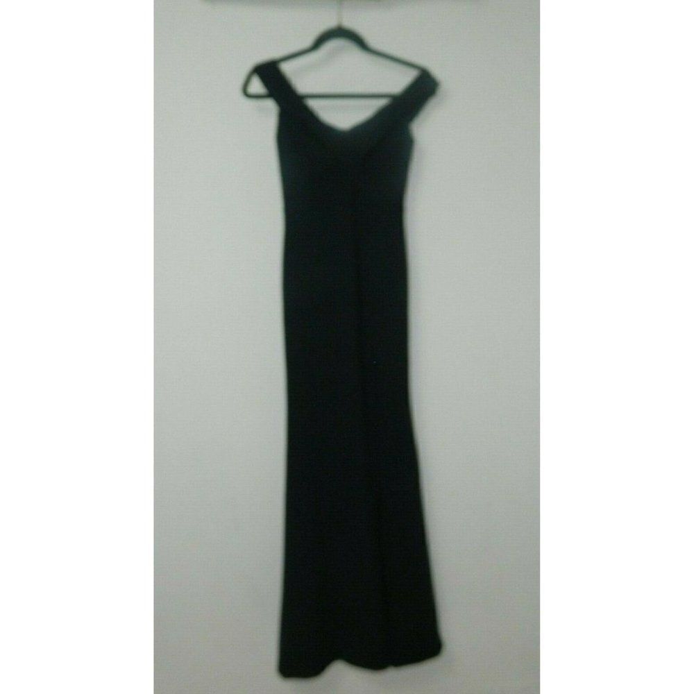 Lulu's Dress Navy Blue‎ Song Of Love Blue Off-The-Shoulder Maxi Size X-Small